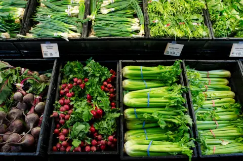 Fresh vegetables and produce